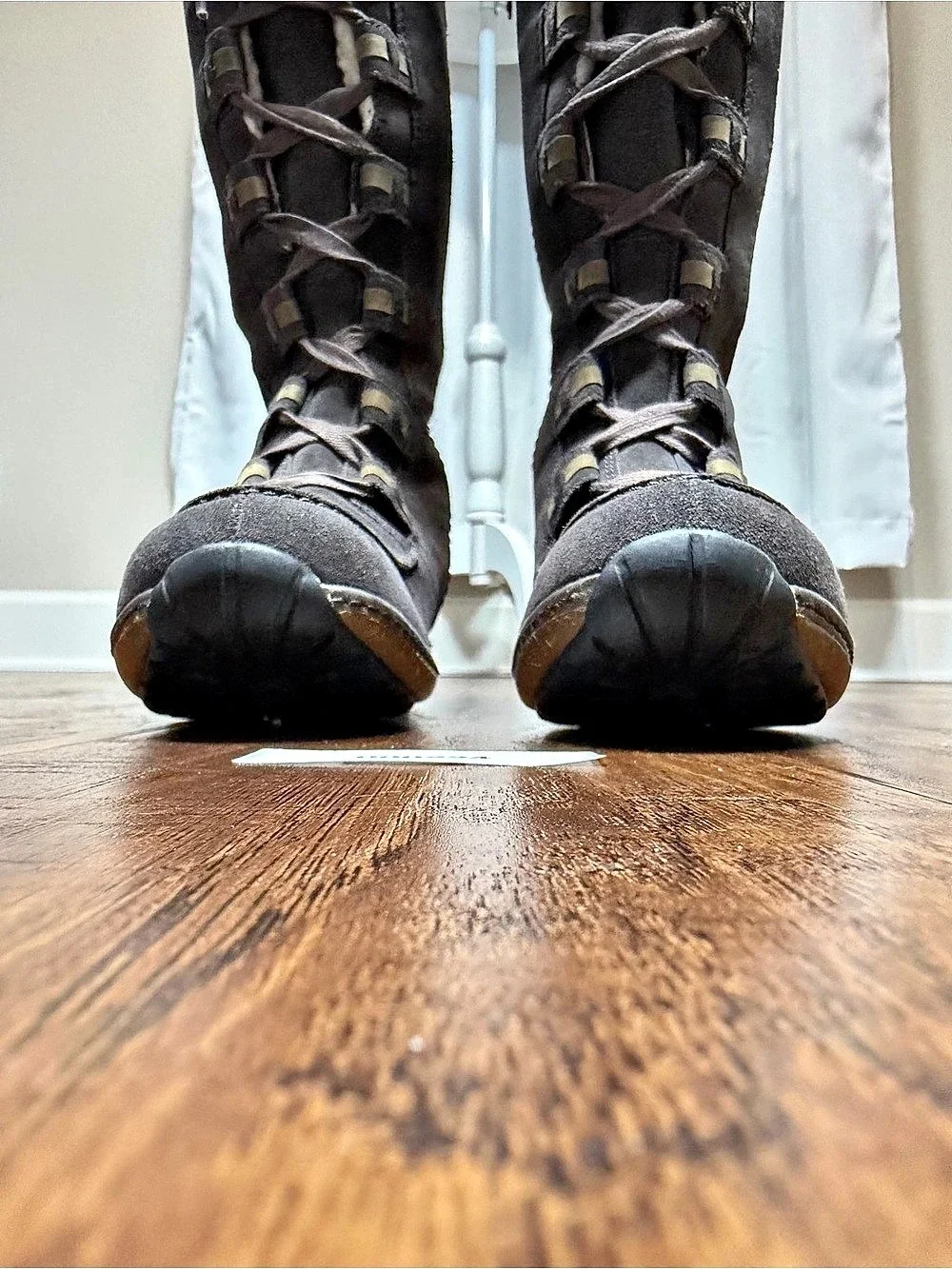 Timberland Women’s Size 8 Charcoal Gray Suede Tall Lace Up Shearling Boots